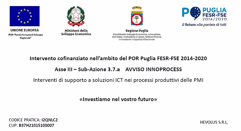 Intervento cofinanziato nell'ambito del POR Puglia FESR-FSE 2014-2020