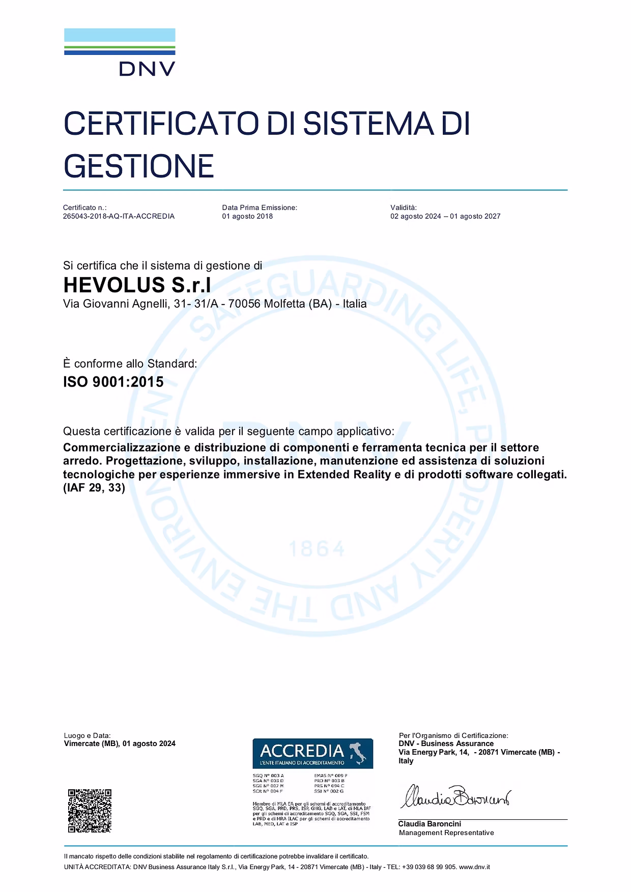 ISO 9001 HEVOLUS ITA